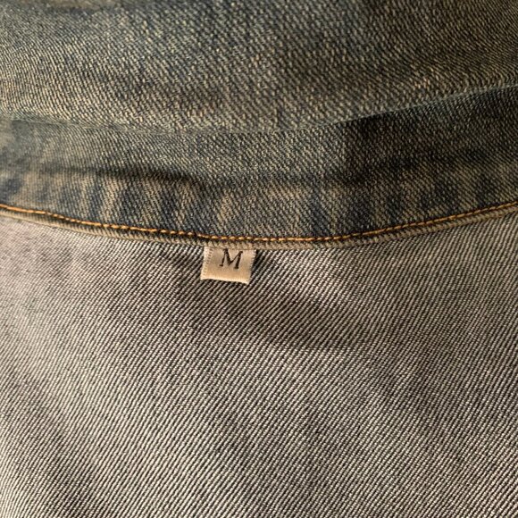 Denim Women's Vintage Jacket Button Closure Jean Long Sleeve Coat - Picture 9 of 10